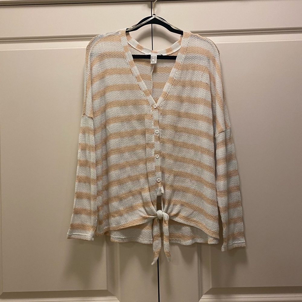 Forever 21+ Striped Sweater with Tie